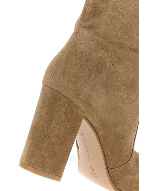 Gianvito Rossi Brown Camel Suede Glen Boots