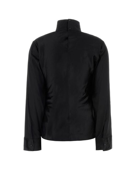 Courreges Black Stretch Satin Top