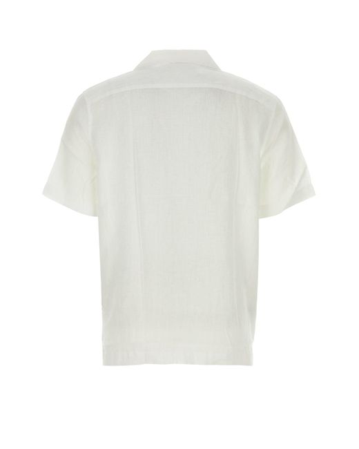 Camicia Angelo in lino bianco di Frescobol Carioca in White da Uomo