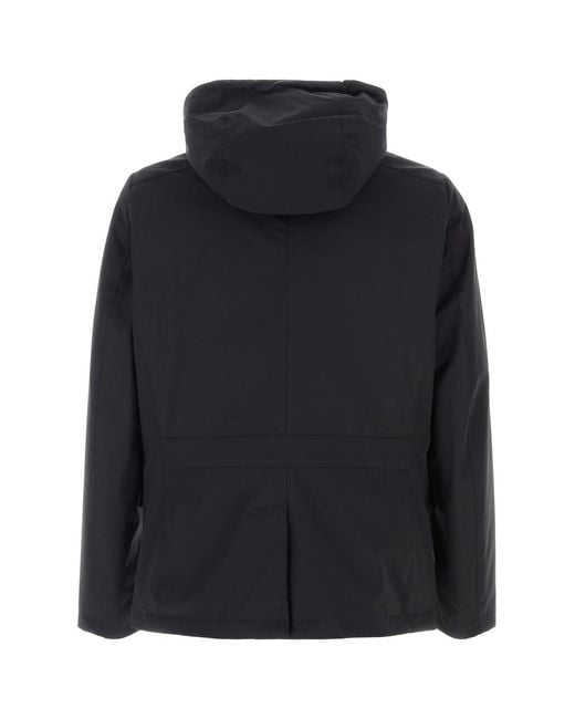 Moorer Black Midnight Blue Stretch Nylon Ranieri Jacket for men