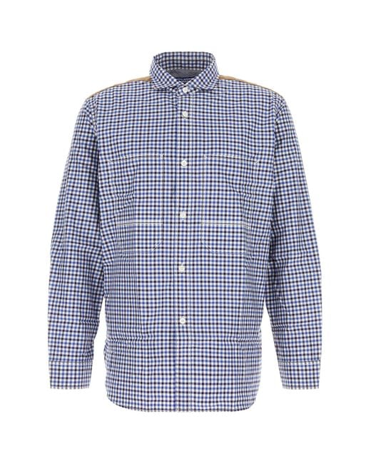 Camicia in cotone ricamato di Junya Watanabe in Blue da Uomo