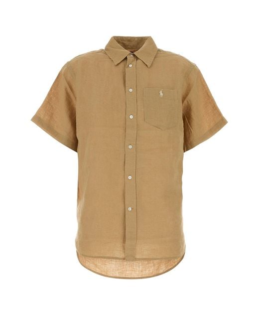 Polo Ralph Lauren Multicolor Camel Linen Shirt