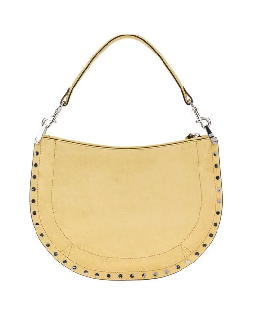 Isabel Marant Metallic Pastel Yellow Suede Oskan Shoulder Bag
