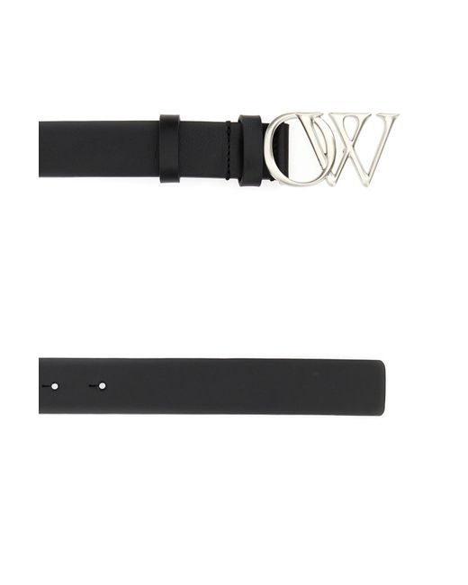 Off-White c/o Virgil Abloh Black Logo Leather Belt for men