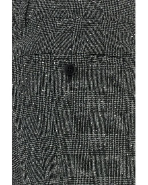 McQueen Gray Embroidered Wool Cigarette Pant for men
