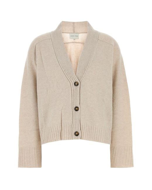 Loulou de Saison Women's Natural Sand Cashmere Kaia Cardigan