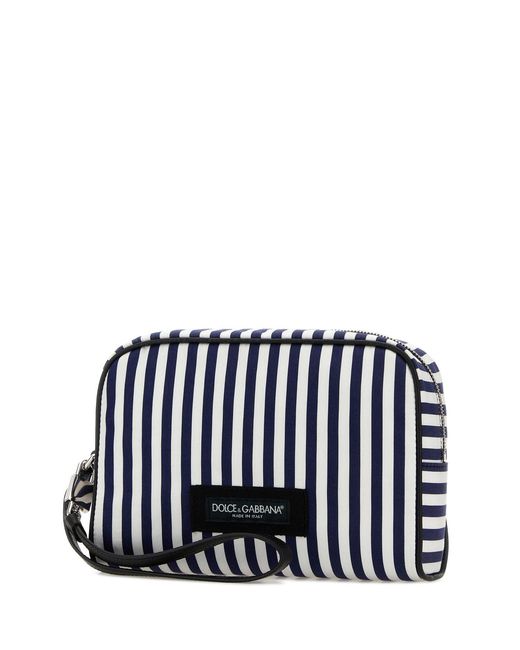 Dolce & Gabbana Black Dolce & Gabbana Embroidered Poplin Clutch for men