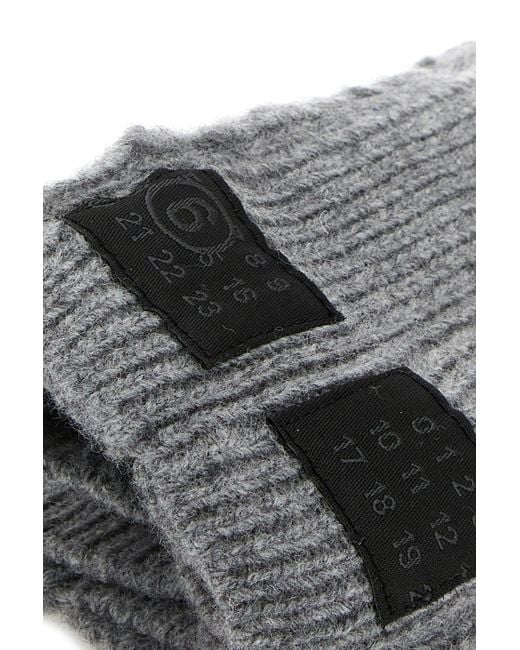 MM6 by Maison Margiela Gray Grey Wool Blend Gloves