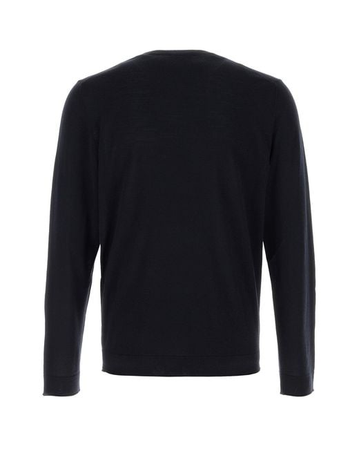Brioni Midnight Blue Wool Sweater for men