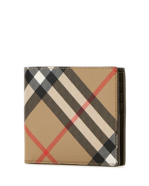 Burberry Brown Printed E-Canvas Wallet for men