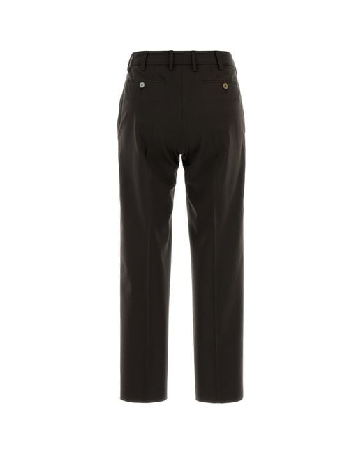PT Torino Black Dark Brown Stretch Wool Pant
