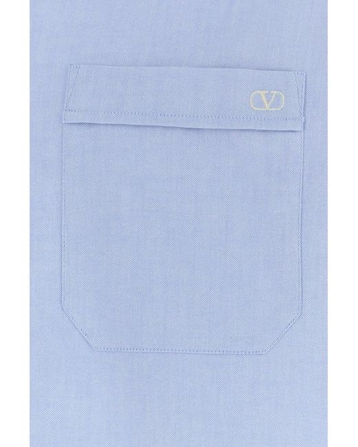 Valentino Garavani Powder Blue Oxford Shirt for men