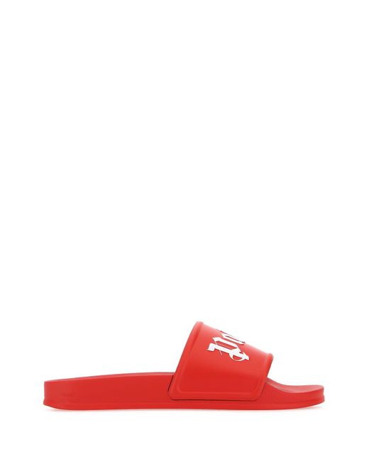 Palm Angels Red Rubber Slippers for Men | Lyst