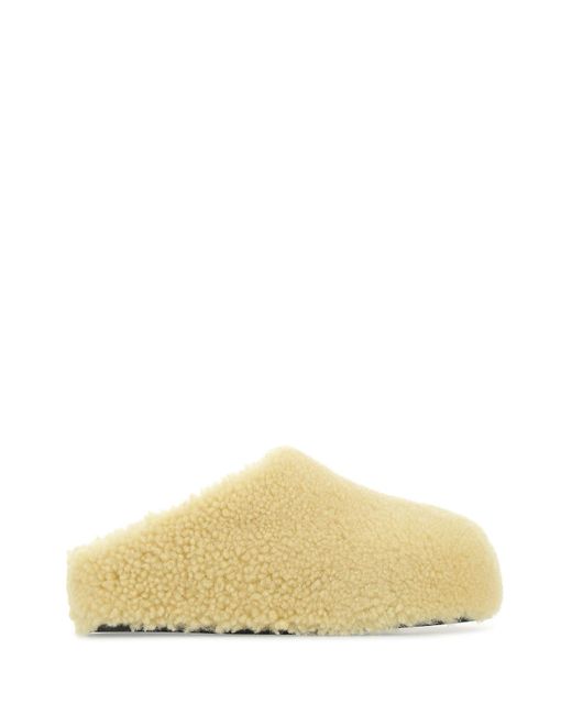 AMINA MUADDI Pastel Shearling Giuly Slippers in Yellow - Lyst