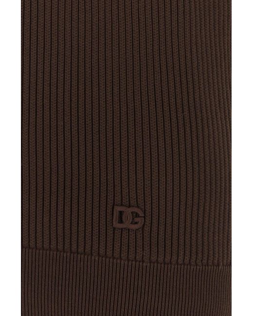 Dolce & Gabbana Black Dark Brown Cotton Polo Shirt for men