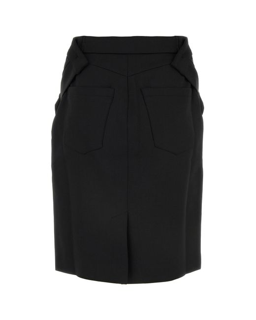 Coperni Black Stretch Blend Skirt Recycled Material