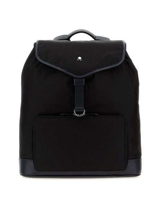 Montblanc Black Canvas Backpack for men