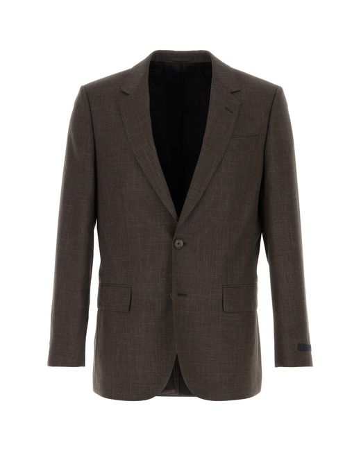 Boss Black Dark Brown Wool Blend Blazer for men