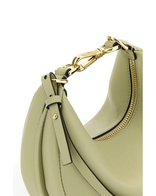 Borsa a mano graphy mini in pelle verde pastello di Fendi in Green