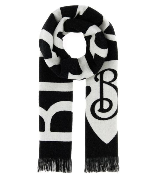 Sciarpa in lana nera di Burberry in Black da Uomo