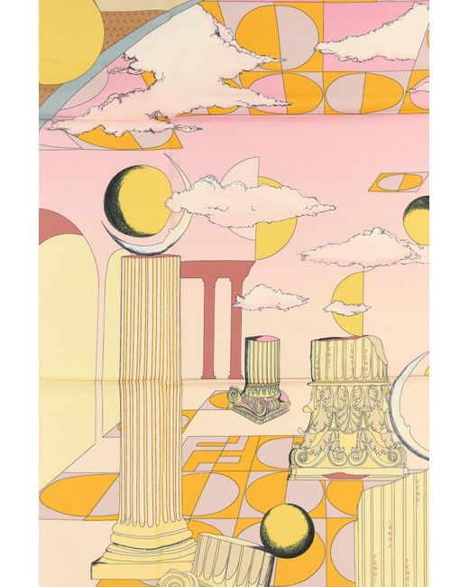 Foulard in seta stampata di Fendi in Yellow