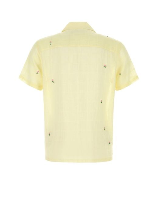 BAZISZT Yellow Cotton Shirt for men