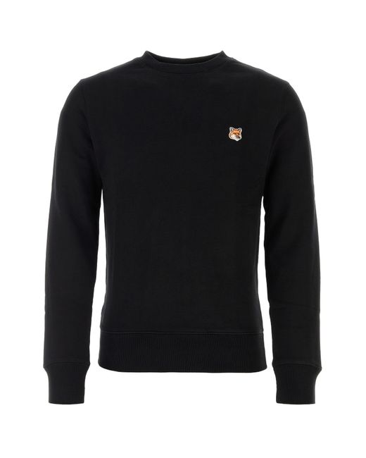 Maison Kitsuné Black Cotton Sweatshirt for men