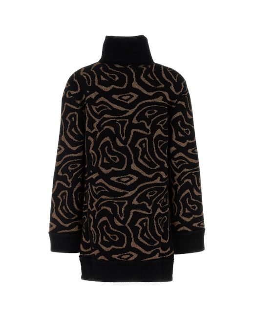 Emilio Pucci Black Embroidered Polyester Blend Oversize Sweater