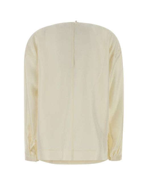 Carven Natural Ivory Silk Blouse