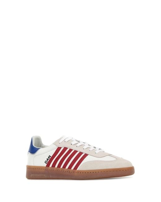 DSquared² Pink Dsquared Leather Boxer Sneakers for men