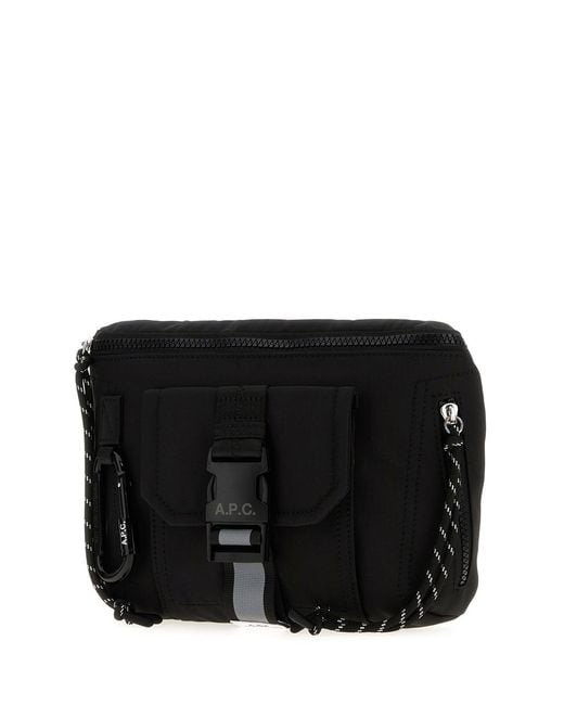 A.P.C. Black Fabric Banane Belt Bag for men