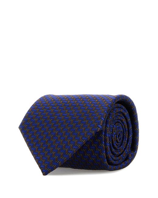 Cravatta in seta ricamata di Brioni in Blue da Uomo