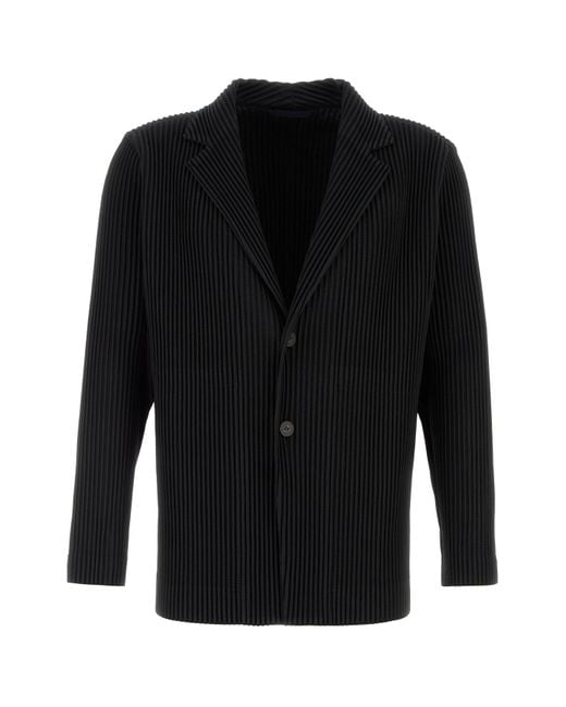 Giacca in poliestere nero di Homme Plissé Issey Miyake in Black da Uomo