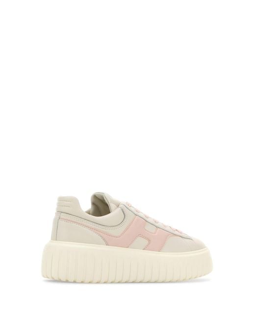 Sneakers H-Stripes in nappa bicolor di Hogan in Natural