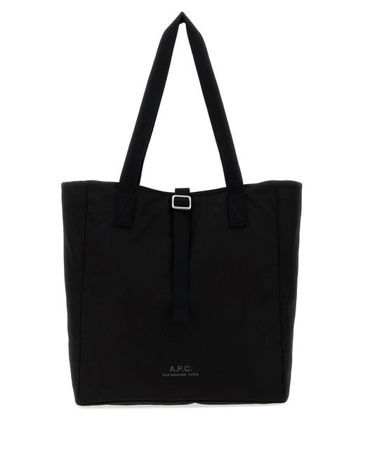 A.P.C. Black Canvas Cabas Archive Shopping Bag for men