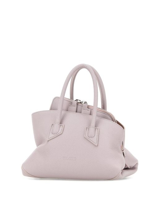 The Attico Pink Lilac Leather Mini La Passeggiata Handbag