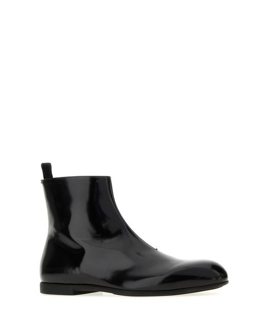 Jil Sander Black Leather Ankle Boots for men