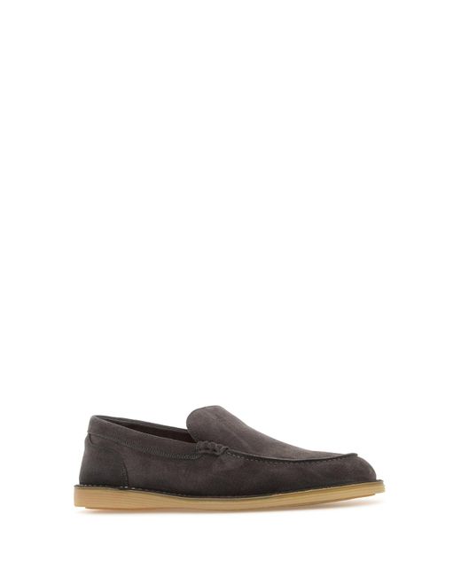 Dolce & Gabbana White Dark Suede New Florio Loafers for men