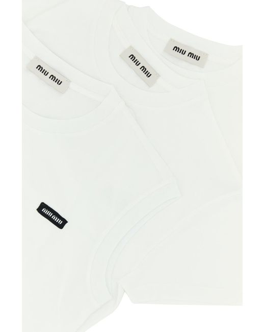 Set di canone in cotone bianco di Miu Miu in White