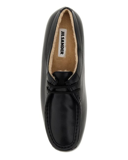 Jil Sander Black Leather Loafers