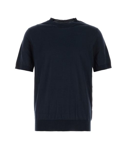 Maglione in seta blu navy di Prada in Blue da Uomo