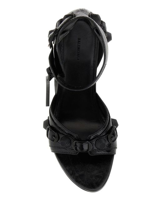 Balenciaga Black Soft Raffia Heeled Sandals