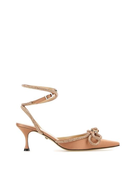 Mach & Mach Pink Peach Satin Pumps