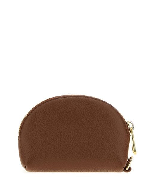 A.P.C. Brown Leather Monnaie Card Holder