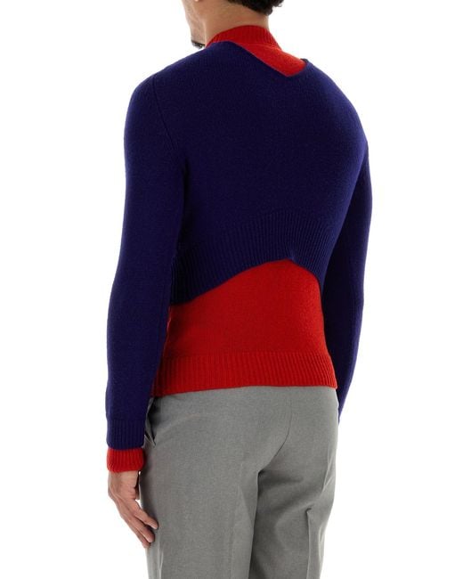 Jil Sander Blue Knitted Sweater for men