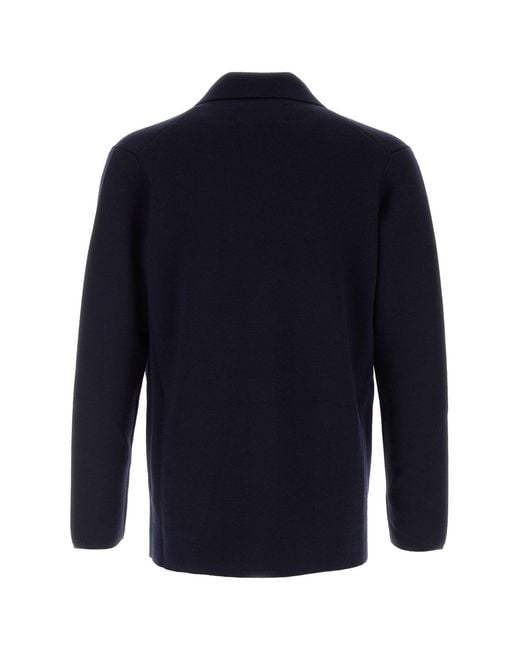 Etro Navy Blue Wool Blend Blazer for men