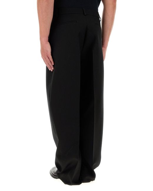 Pantalone in misto lana nera di Valentino Garavani in Black da Uomo
