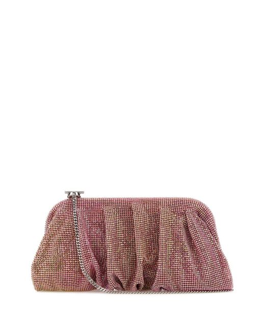 Benedetta Bruzziches Purple Embellished Fabric Large Venus Clutch
