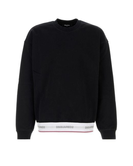 DSquared² Black Cotton Oversize Sweatshirt for men