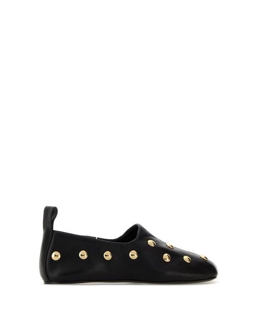 Chloé Black Leather Rita Loafers